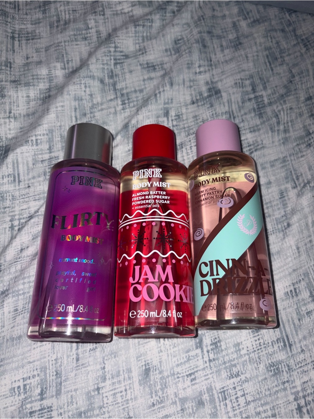 Victoria’s Secret pink flirty jam cookie cinn a drizzle